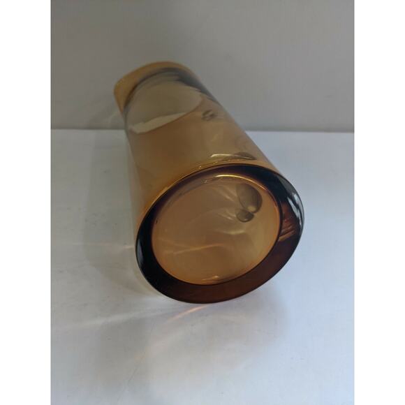 Vintage Mid Century Modern Pitcher Amber Brown Tall Mod Glass Vase - Picture 2 of 8